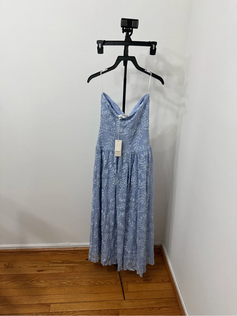 Altar'd State Strapless Lavender Floral Lace Maxi Dress - Picture 6 of 7